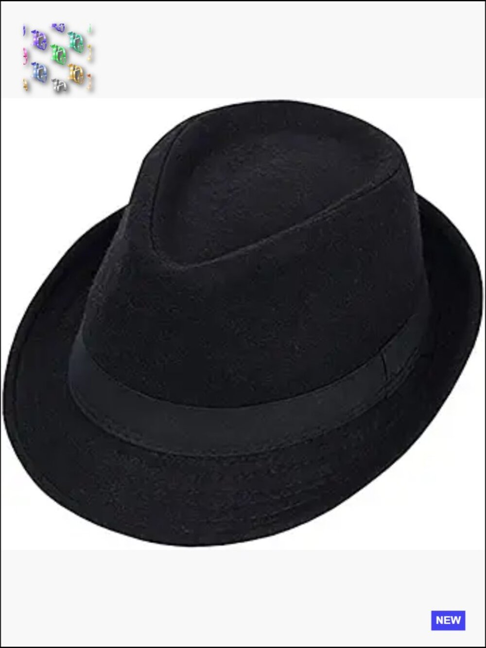 Wide Brim Fedora Jazz Hat Classic Trilby Felt Cap Adjustable